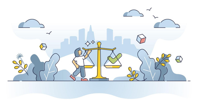 Gambar merupakan ilustrasi konsep keseimbangan (check and balance) dalam pelaksanaan APBN yang dibuat menggunakan kecerdasan buatan (AI).