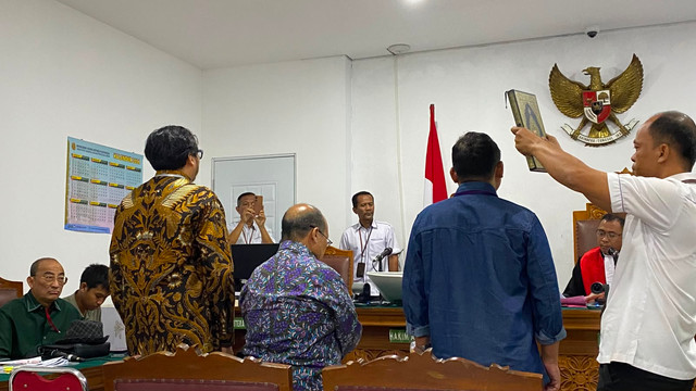 Sidang praperadilan Febrie Adriansyah agenda bukti termohon di Pengadilan Negeri Jakarta Selatan, Senin (24/8/2026). Foto:  Nabilah Siti/kumparan