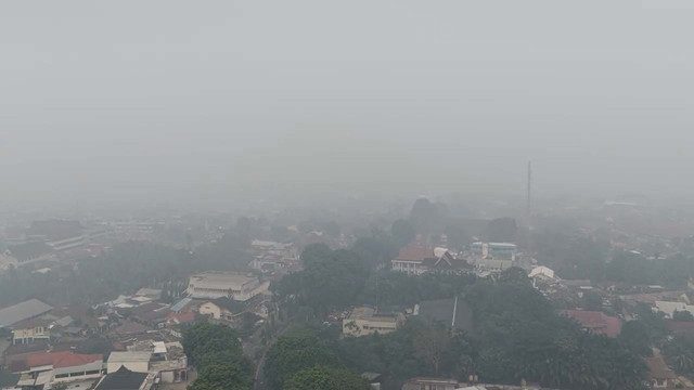 Pantauan udara langit Jambi imbas kebakaran hutan dan lahan pada Selasa (25/8/2026). Foto: Dok. APDI Jambi