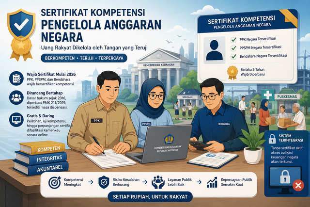Ilustrasi sertifikasi pejabat perbendaharaan. Foto: AI Generated.