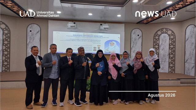 Fakultas Farmasi Universitas Ahmad Dahlan (UAD) menyelenggarakan Sidang Promosi Doktor Program Studi Ilmu Farmasi Program Doktor (S-3) (Foto. Dinda)