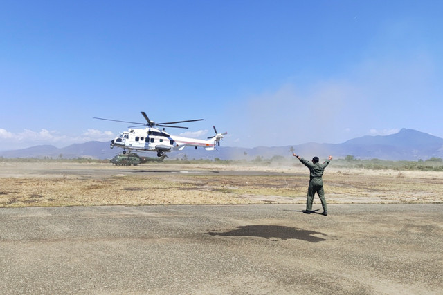 Presiden Prabowo Subianto tiba di Nagekeo, NTT, Rabu (26/8/2026). Foto: Jonathan Devin/kumparan