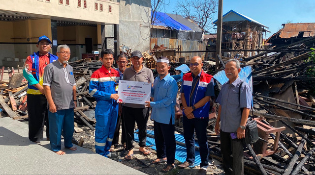 Bersama DT Peduli, Pertamina Salurkan Bantuan Pembangunan Gedung MTS dan MA Muhammadiyah 1 Banjarmasin pascakebakaran (Sumber: DT Peduli)