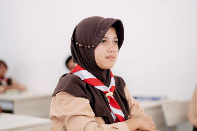 Zaahira Ramadhani (13) siswi Sekolah Rakyat Menengah Pertama (SRMA) 5 Solok. Foto: Biro Humas Kemensos/Andi Muhlis