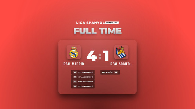 Hasil Liga Spanyol: Real Madrid Libas Real Sociedad 4-1