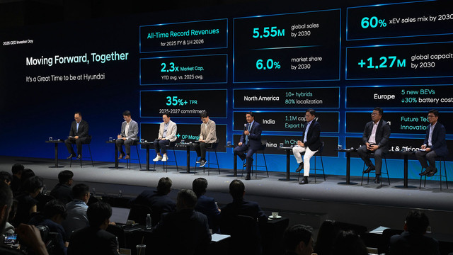 President and CEO of Hyundai Motor Company, Jose Munoz saat presentasi 2026 CEO Investor Day Hyundai Motor Company. Foto: Hyundai