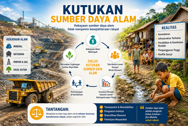 Ilustrasi Gambar Aktivitas Pengerukan Sumber Daya Alam. Dok. Buatan AI.