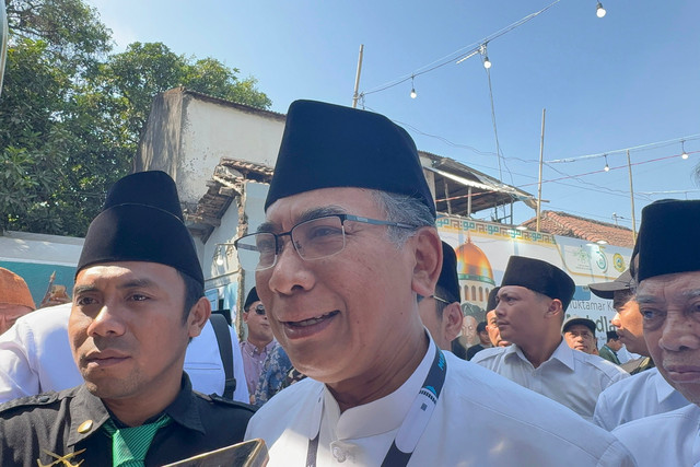 Ketum PBNU Yahya Cholil Staquf (Gus Yahya) di Ponpes Bahrul Ulum, Tambak Beras, Jombang, Jawa Timur, Jumat (28/8/2026). Foto: Zamachsyari/kumparan