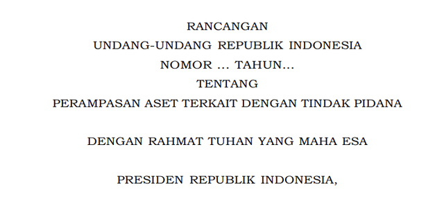 Screenshot UU Perampasan Aset. Dok. Pribadi.