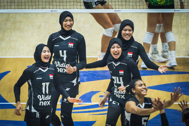 Timnas Voli Putri Indonesia saat bertanding di AVC Women's Volleyball Continental Championship pada Agustus 2026 di Tianjin, China. Foto: Asian Volleyball