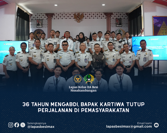 36 Tahun Mengabdi, Bapak Kartiwa Tutup Perjalanan di Pemasyarakatan