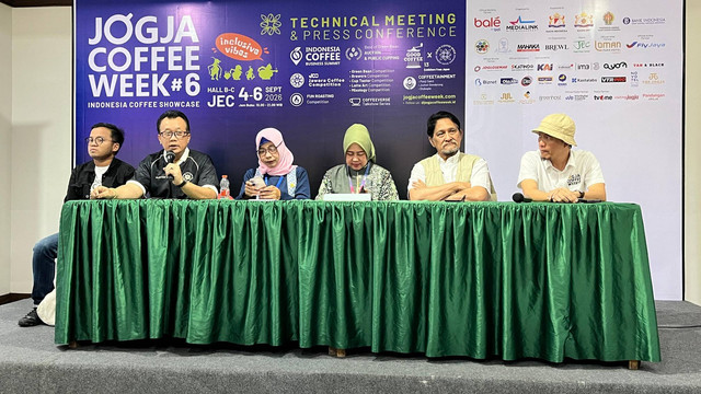Konferensi pers Jogja Coffe Week #6 di Jogja Expo Center (JEC), Yogyakarta, Jumat (28/8). Foto: Pandangan Jogja/Gigih Imanadi Darma