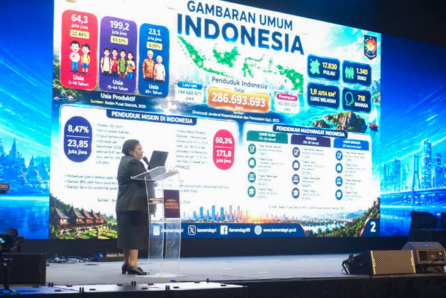 Wamendagri Ribka Haluk tegaskan peran penting Indonesia Timur dalam wujudkan Indonesia Emas 2045 serta optimalkan bonus demografi dan pembangunan nasional saat National Building Conference di Tangerang, Sabtu (29/8/2026).  Foto: Dok. Kemendagri