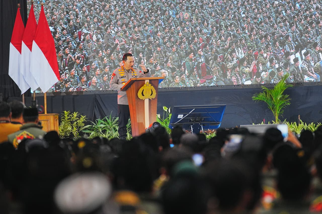 Kapolri Jenderal Listyo Sigit Prabowo dalam Syukuran Kemerdekaan RI Ke-81 bersama Garda Satya NKRI, pada Minggu (30/8/2026). Foto: Dok. Polri
