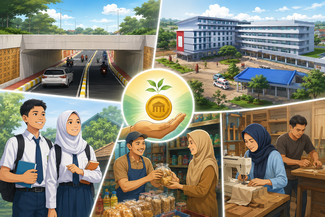 Gambar ilustrasi manfaat pajak untuk pembangunan.