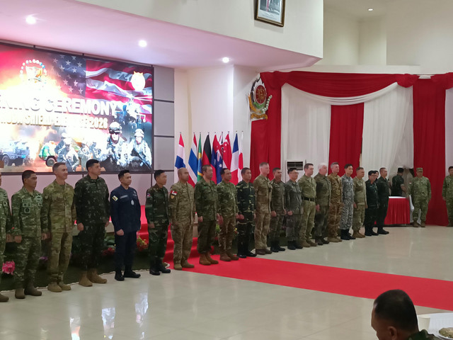 Panglima TNI, Jenderal TNI Agus Subiyanto, resmi membuka Latihan Gabungan Bersama (Latgabma) Super Garuda Shield (SGS) 2026 di Bandung, Senin (31/8/2026) Foto: Abisatya/kumparan