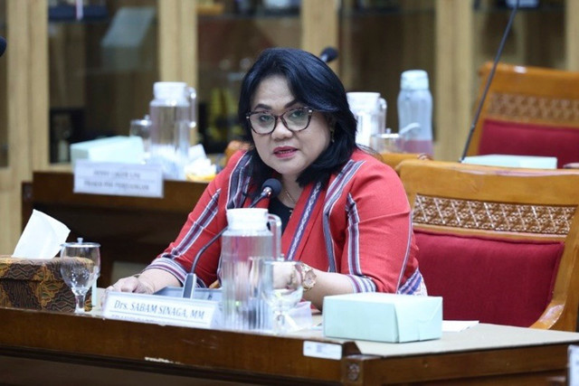 Anggota Komisi X DPR RI Anita Jacoba Gah, dalam Rapat Dengar Pendapat Komisi X DPR RI dengan Eselon I Perpusnas RI di Gedung Nusantara I, Kompleks Parlemen, Senayan, Jakarta, Selasa (1/9/2026). Foto: Septamares/Karisma