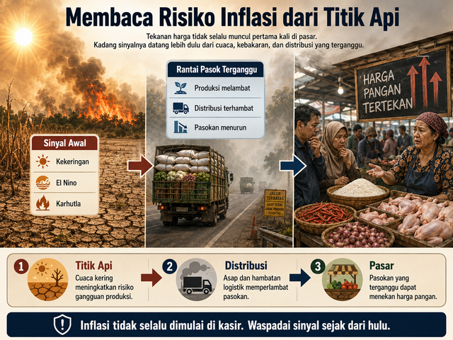 Ilustrasi dampak perubahan iklim terhadap harga. Foto generated by AI