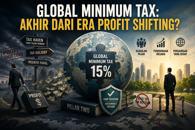 Ilustrasi Global Minimum Tax dan perubahan insentif profit shifting. Sumber: dibuat dengan bantuan AI oleh penulis.