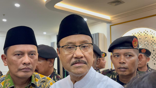 Ketua Organizing Committee (OC) Muktamar ke-35 NU, Saifullah Yusuf (Gus Ipul) di Kantor PBNU, Jakarta Pusat, Kamis (3/9/2026). Foto: Zamachsyari/kumparan