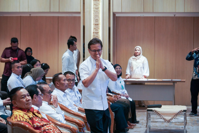 Menteri Kesehatan, Budi Gunadi Sadikin saat agenda peluncuran seleksi program studi baru Rumah Sakit Pendidikan Penyelenggara Utama (RSPPU) dan serah terima PPDS Batch IV di Kementerian Kesehatan, Jakarta Selatan, Kamis (3/9/2026). Foto: Dok. Kemenkes
