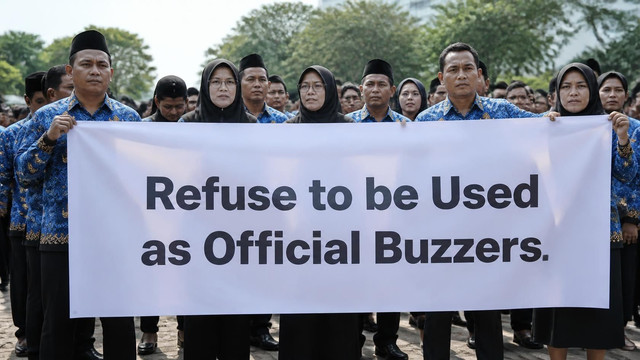 ASN menolah dijadikan buzzer. Sumber: Rekayasa AI Canva