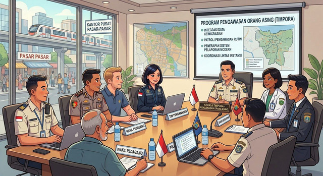 Sumber: ChatGPT tentang Ilustrasi Rapat Tim Pengawasan Orang Asing 