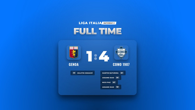 Hasil Liga Italia: Como 1907 Pesta Gol di Markas Genoa