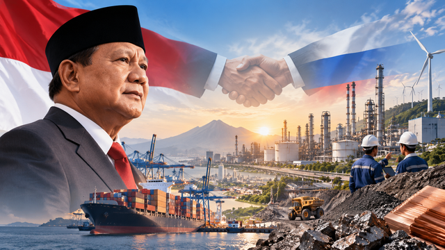 Foto: Ilustrasi Kerjasama Indonesia-Rusia (Diolah Oleh Penulis)