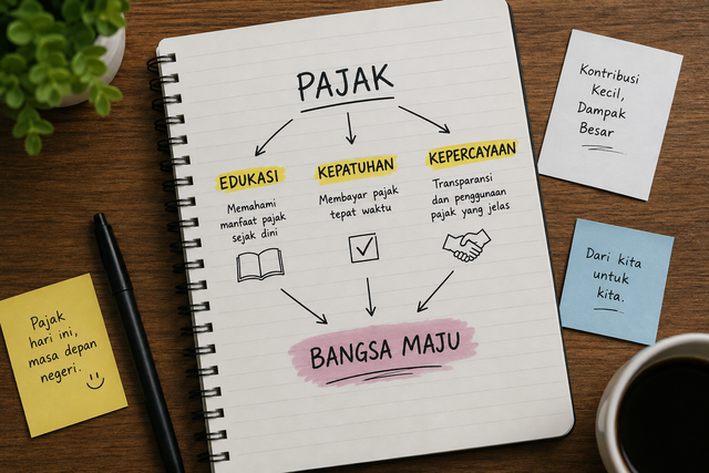Ilustrasi Generasi Muda dan Pajak: Antara Edukasi, Kepatuhan, dan Kepercayaan. Sumber : Generate AI