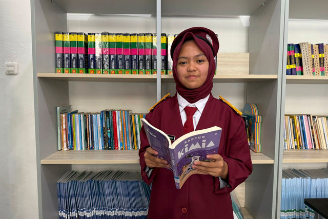 Program Sahabat Literasi di Sekolah Rakyat Menengah Pertama (SRMP) 5 Solok, Kabupaten Solok, sukses tingkatkan minat baca siswa melalui perpustakaan aktif dan kegiatan literasi harian, Sabtu (5/9/2026). Foto:  Dok. Kemensos