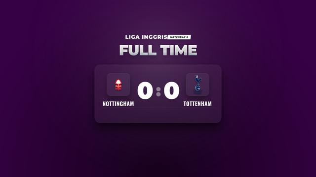 Hasil Liga Inggris: Nottingham dan Tottenham Berbagi Satu Poin