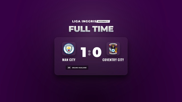 Hasil Liga Inggris: Gol Tunggal Erling Haaland Menangkan Man City