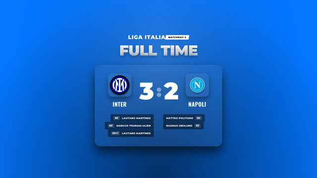 Hasil Liga Italia: Inter Tundukkan Napoli Lewat Kejar-kejaran Gol