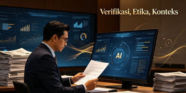 Jurnalis dan AI di ruang redaksi era digital ( Ilustrasi Generate AI )