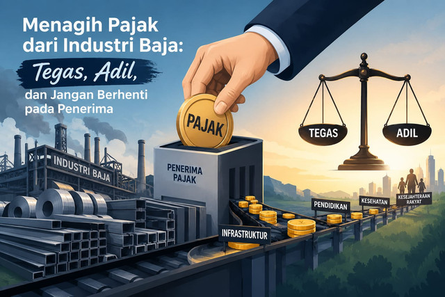 Ilustrasi Menagih Pajak dari Industri Baja: Tegas, Adil, dan Jangan Berhenti pada Penerima.Sumber:Generate AI