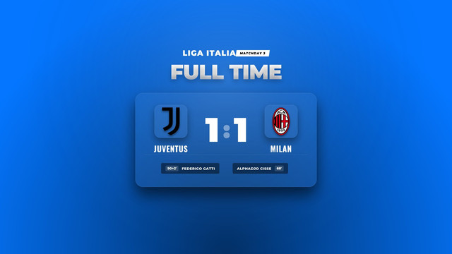 Hasil Liga Italia: Gol Telat Gatti Selamatkan Juventus Kontra Milan