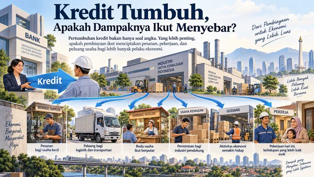 Ilustrasi Dampak Pertumbuhan Kredit Bagi Kegiatan Usaha. Foto generated by AI