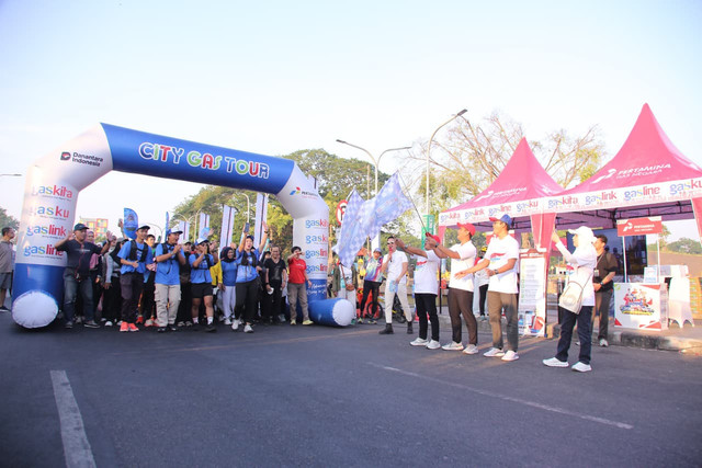 Flag off City Gas Tour 2026 saat Car Free Day (CFD) Alun-Alun Sidoarjo, Minggu (6/9/2026). Foto. Dok. Pertamina