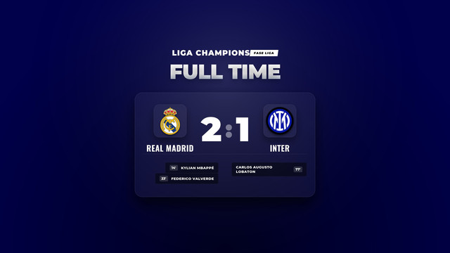 Hasil Liga Champions: Real Madrid Amankan Kemenangan 2-1 atas Inter