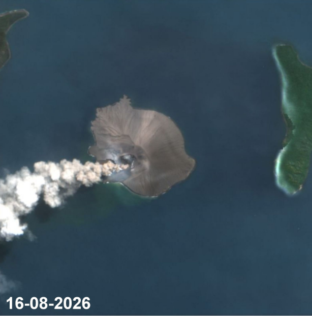 Letusan Gunung Anak Krakatau pada 16 Agustus 2026 Foto:  Badan Informasi Geospasial (BIG)
