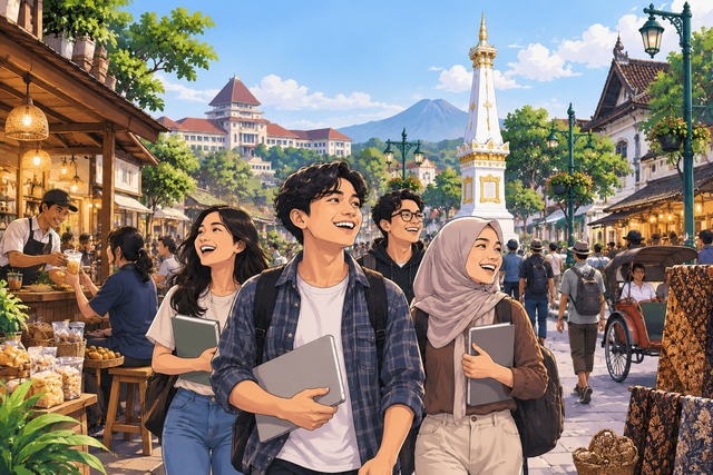 Generate chatgpt, ilustrasi : mahasiswa di DIY