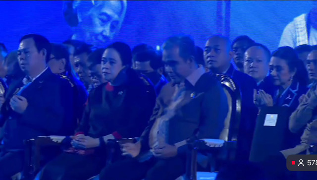 Puan Maharani dan Ahmad Muzani tampak hadir di HUT ke-25 Partai Demokrat, Rabu (9/9/2026). Foto: YouTube/ Partai Demokrat 