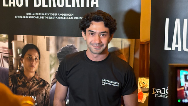 Reza Rahadian saat konferensi pers film Laut Bercerita di kawasan Senayan, Jakarta, Rabu (9/9/2026). Foto: Aprilandika Pratama/kumparan