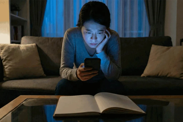Wanita Memandang Smartphone dengan Wajah Serius. (Foto: shutterstock)
