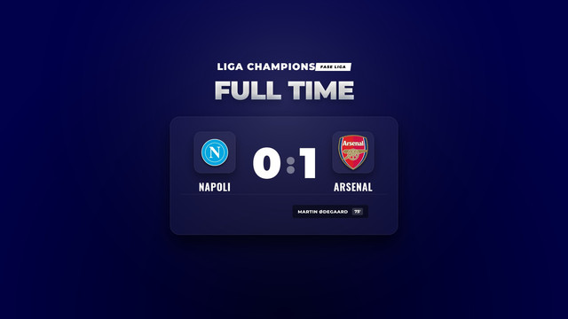Hasil Liga Champions: Arsenal Curi Kemenangan Tipis di Kandang Napoli