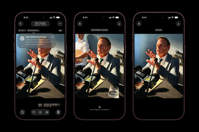 Apple rilis iPhone 18 Pro dan iPhone 18 Pro Max. Fitur Apple Reference Image membuat foto dapat diperbandingkan untuk menentukan apakah suatu foto sudah mengalami editing atau belum. Foto: Apple