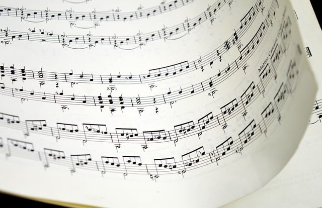 Ilustrasi sheet music, grades, free wallpaper. Foto: Pixabay