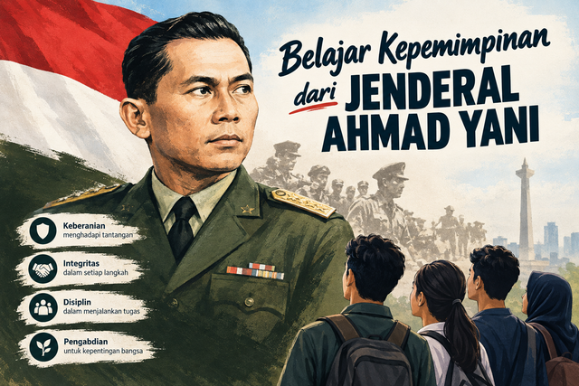 Ilustrasi Belajar Kepemimpinan dari Jenderal Ahmad Yani (Sumber Gambar: AI Image Generator)