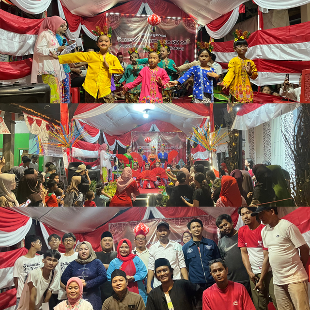 Semarak pertunjukan tari tradisional dan canda tawa Lenong kreasi warga RW 06 yang memeriahkan panggung RAKSA Rw 06 (Foto: Dok. Panitia Karang Taruna RW 06 Jatipulo)